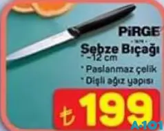 PİRGE SEBZE BIÇAĞI 12 CM indirimli fiyat PİRGE SEBZE BIÇAĞI 12 CM fiyat ve kampanya bilgisi